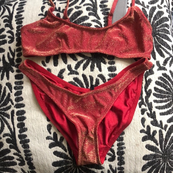 Triangl Swimwear Red Bikini Set - Picture 1 of 5